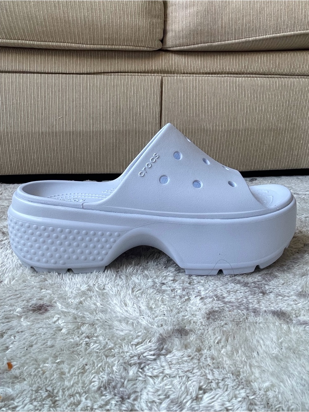 brand new CROCS Classic Platform Slide in White